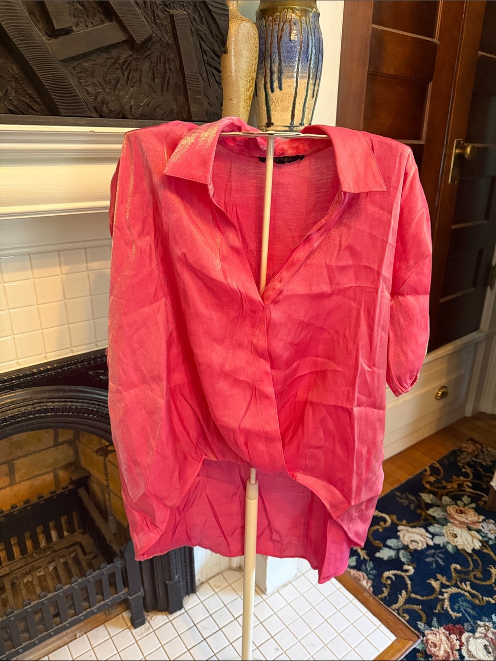 RACHEL Rachel Roy Collared hi lo shimmer Blouse- worn a few times. Gorgeous